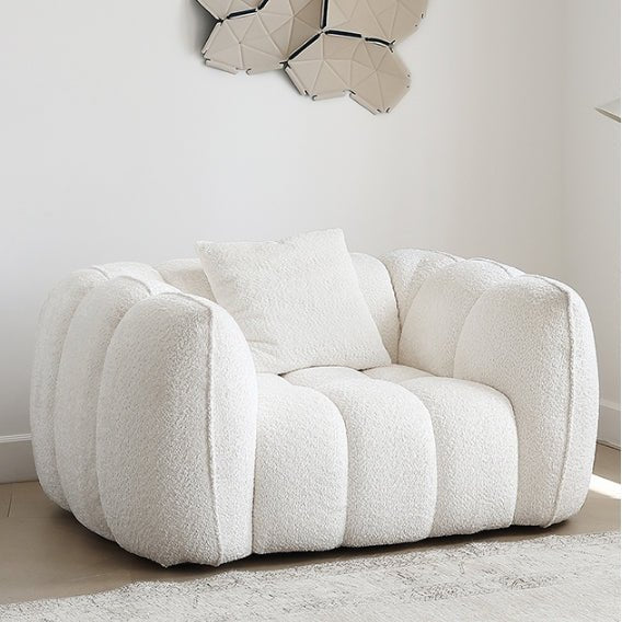 Oxley Pumpkin Single Seater Sofa, Armchair, White - Miola