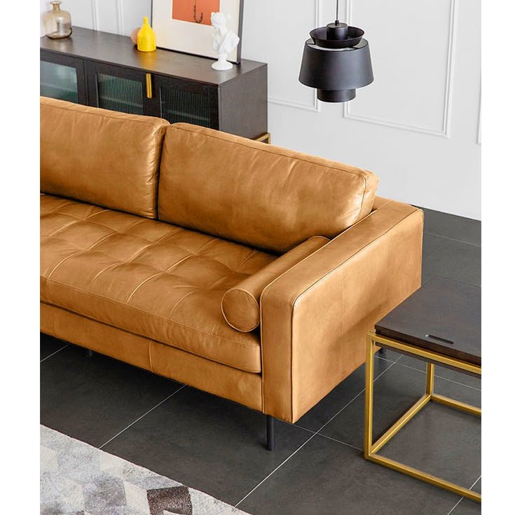 Porto Three Seater Sofa, Real Leather - Miola