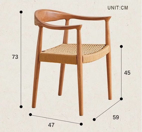 Abiram Rattan Dining Chair, Solid Wood - Miola