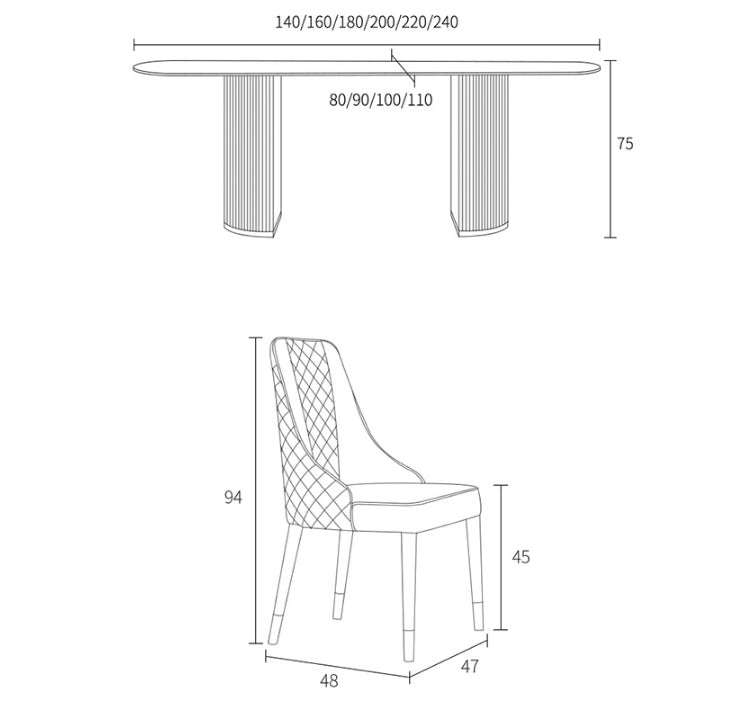 Costanza Matching Dining Chairs, Grey - Miola