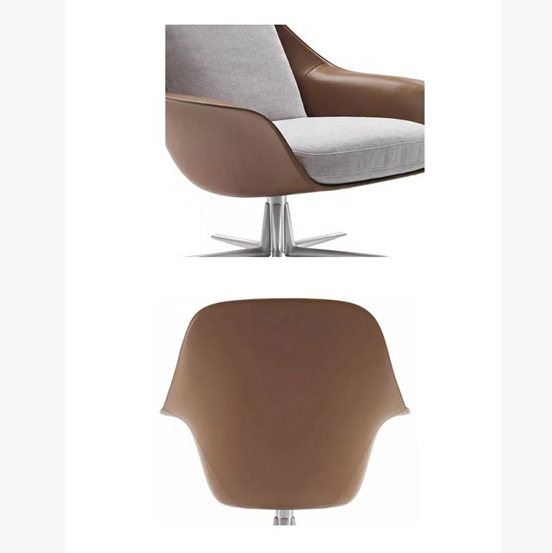 Herton Lounge Chair And Ottoman, Swivel Armchair - Miola
