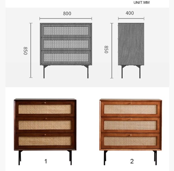 Xavier Sideboard, Side Cabinet, Rattan - Miola