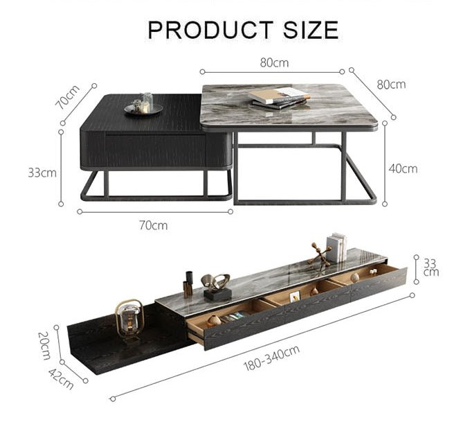 Nathan Nesting Coffee Table Set, Sintered Stone - Miola