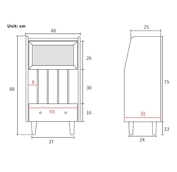 Dorilla Bedside Table, Oak, Side Table - Miola