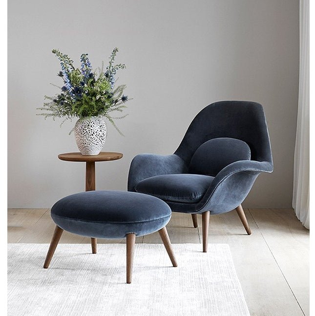 Fredericia Swoon Armchair And Footstool, Velvet - Miola