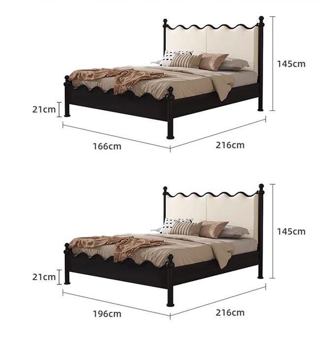 Roberta King Size / Super King Bed, Cream & Black - Miola