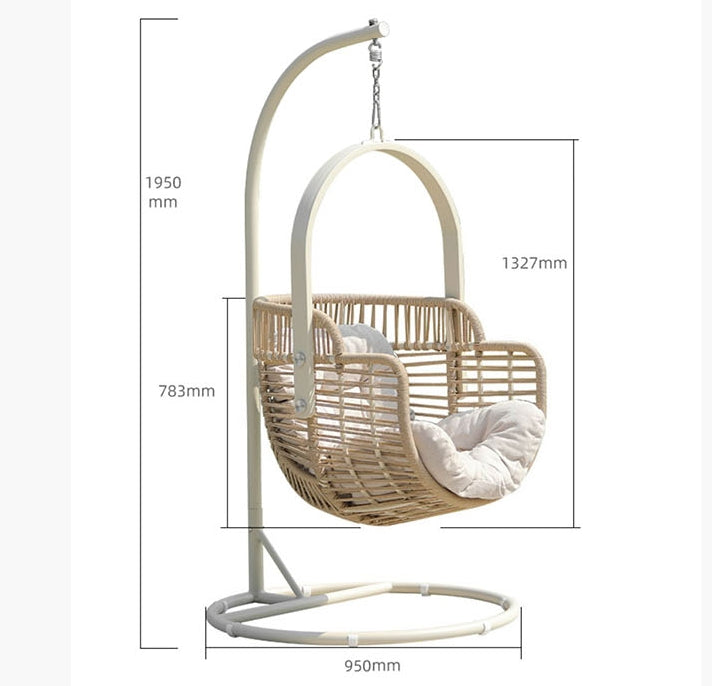 Galilea Rattan Garden Hanging Egg Chair with Stand