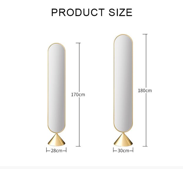 Boxford Modern Full Length Mirror, Gold Or Black - Miola