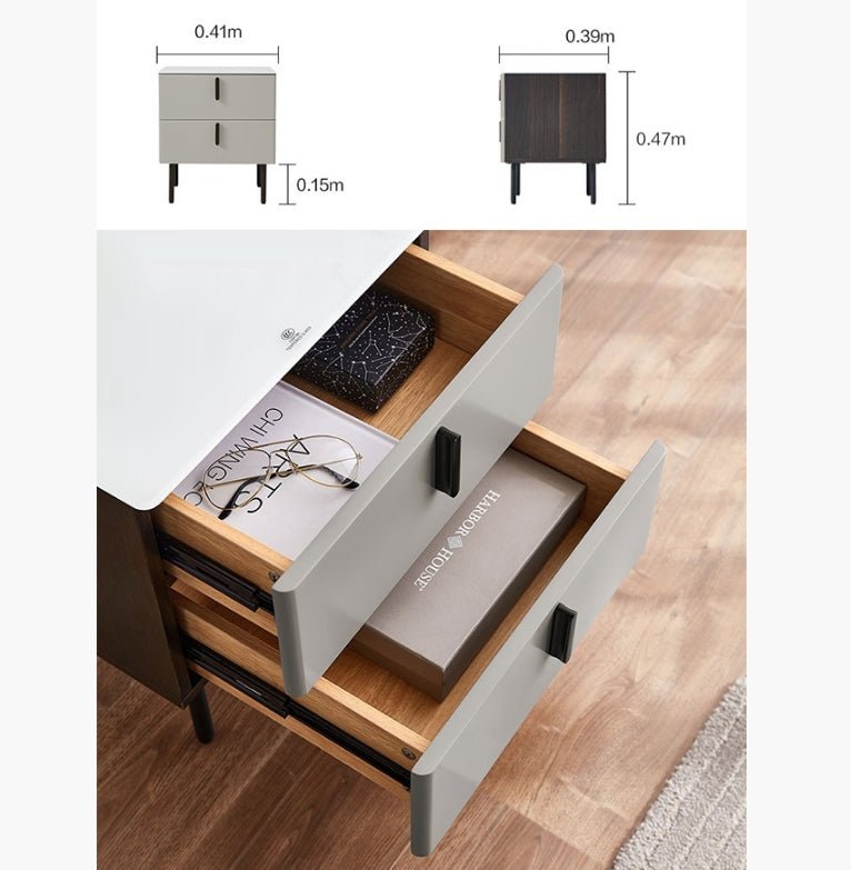 Ditzel Bedside Table, Light Grey - Miola