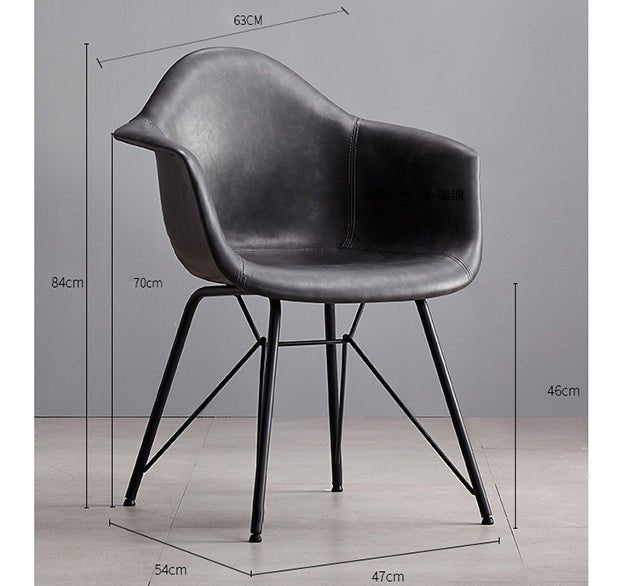 A Set of 2 Bobby Dining Chairs, Distressed Leather - Miola