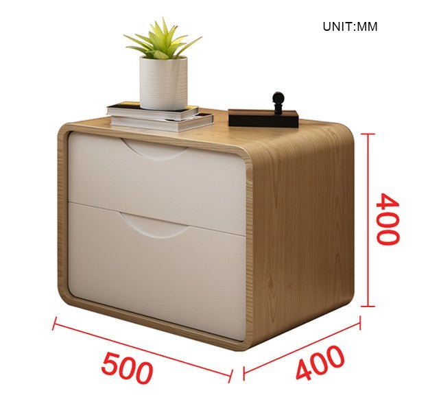 Signer Side Table, Bedside Table, Black / White, Walnut - Miola