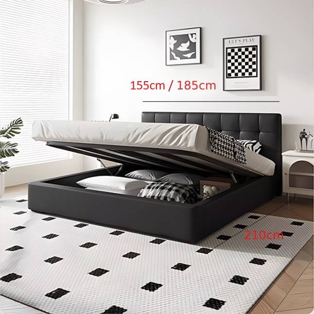 Stella King Size / Super King Size Bed, Black - Miola