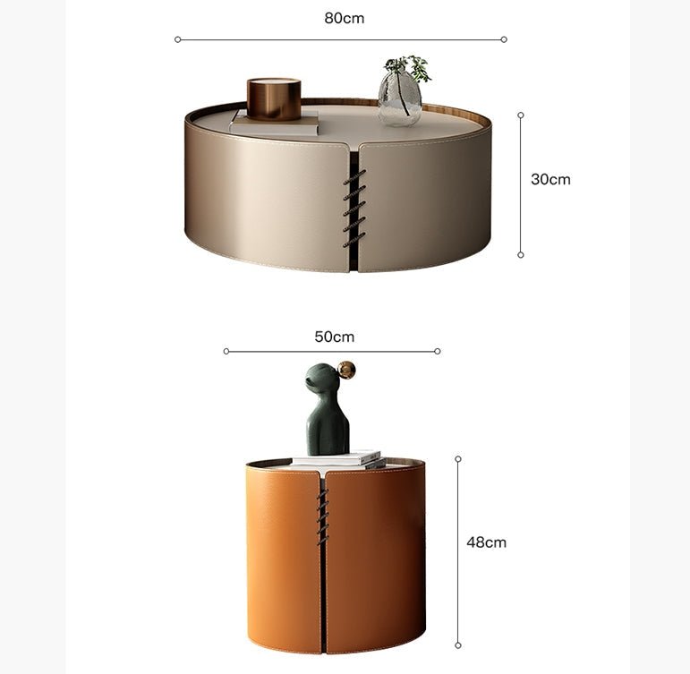 Rossi Nesting Coffee Table, Light Grey & Orange - Miola