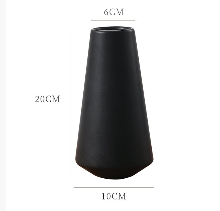 Ceramic Vase, Black/ White - Miola