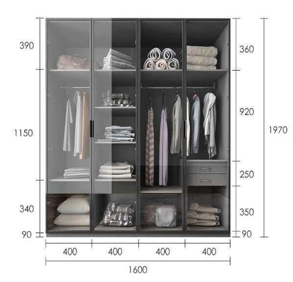 KA9370 Wardrobe, Different Sizes Available - Miola