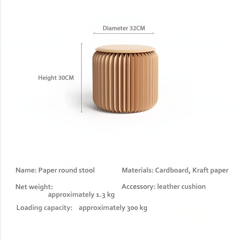 Accordion Classic Stool, Kraft Paper - Miola