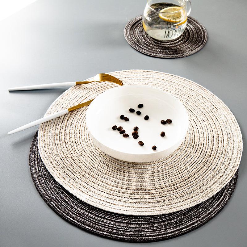 Round Braided Woven Placemats, Set of 4 Pieces - Miola