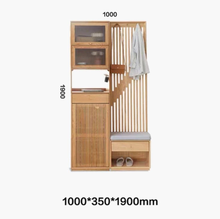 Nidda Oak Shoe Storage With Bench - Miola
