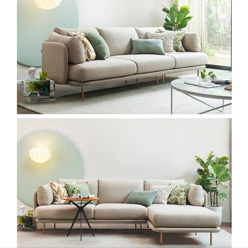 U182 Two Seater, Three Seater, Modular Sofa, Off - White Cotton Linen - Miola