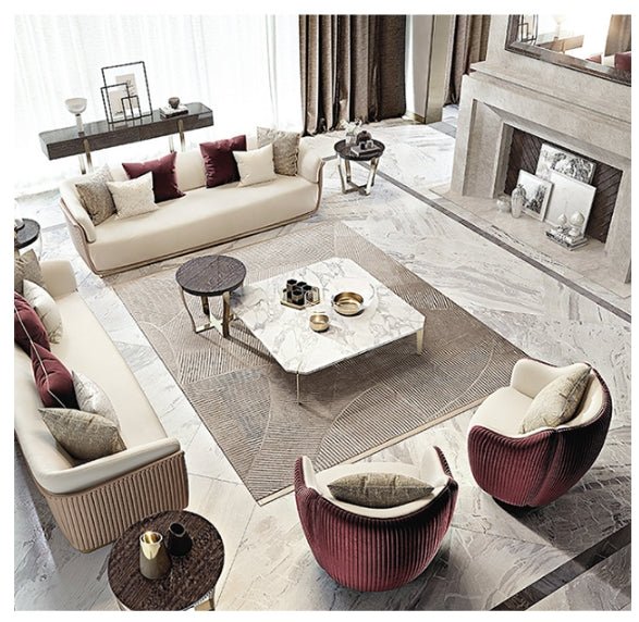 Demure Three Seater Sofa, Velvet - Miola