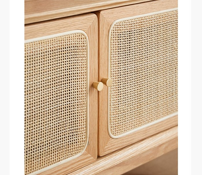 Haygashen Rattan TV Stand, Oak - Miola