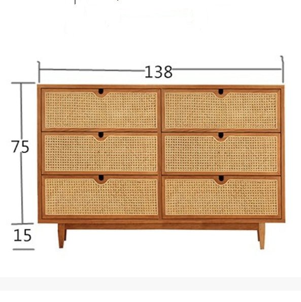 Pavia Chests Of Drawers, Natural Rattan & Oak - Miola