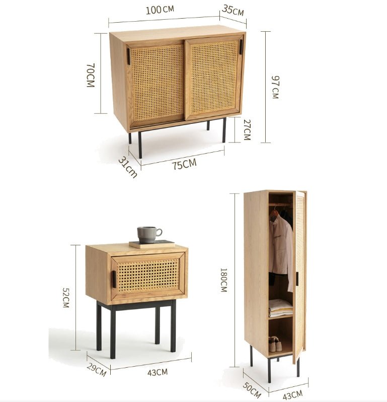 Acacia Cane Rattan Sideboard - Miola