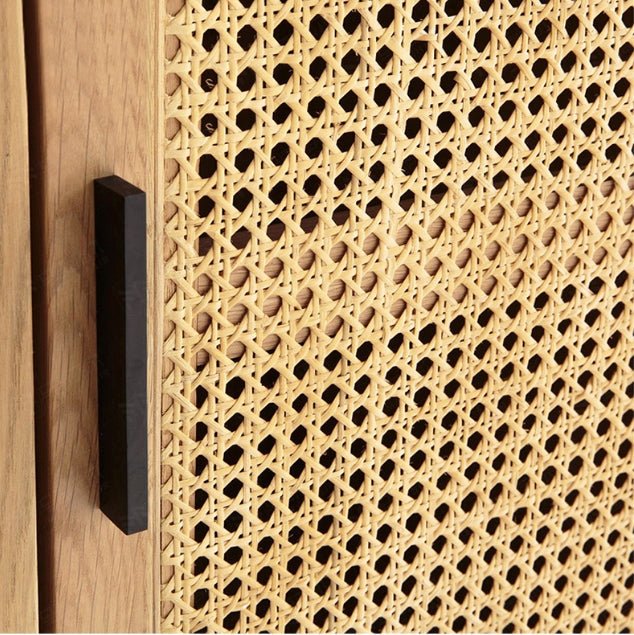 Uno G4 Single Rattan Wardrobe, Oak - Miola