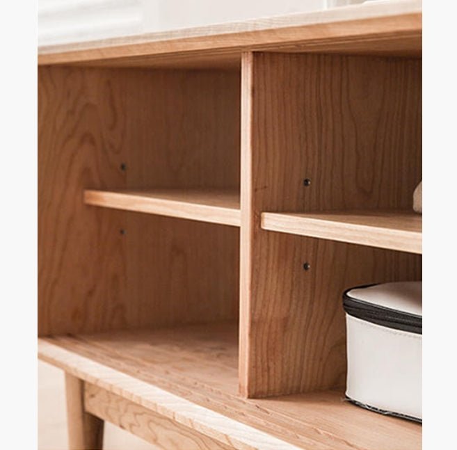 Randal Cane TV Stand, Natural Rattan & Wood - Miola