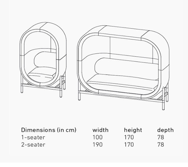 Space Egg Shape Two Seater Sofa, Single Seater - Miola