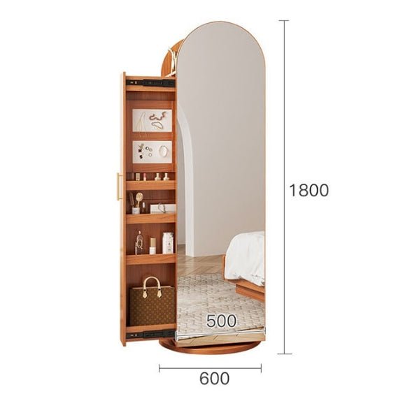 Rotatable Coat Rack, Wardrobe, Storage Rattan Oak - Miola