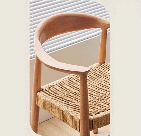 Abiram Rattan Dining Chair, Solid Wood - Miola