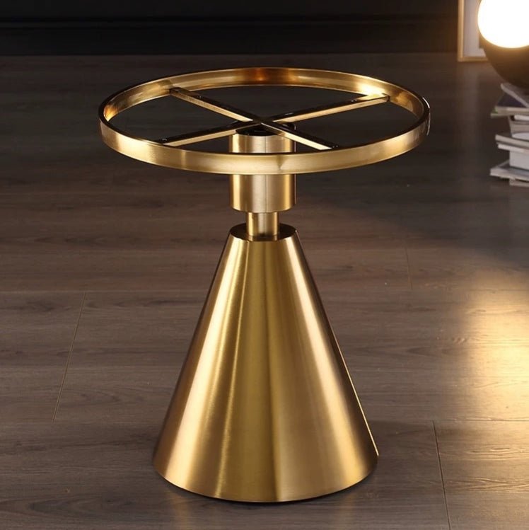 Modern Side Table with Marble Top and Metal Base - Miola