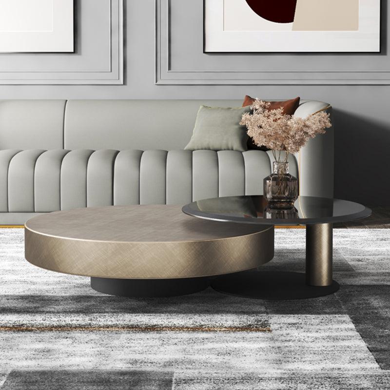 Gold Nesting Coffee Table, With Black Side Table - Miola