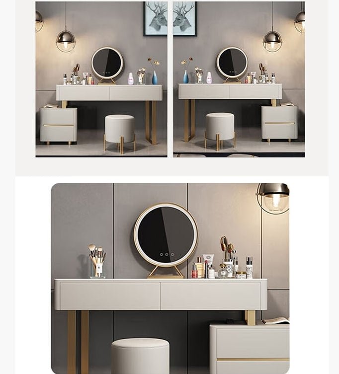 Serenique Dressing Table With LED Mirror - Miola