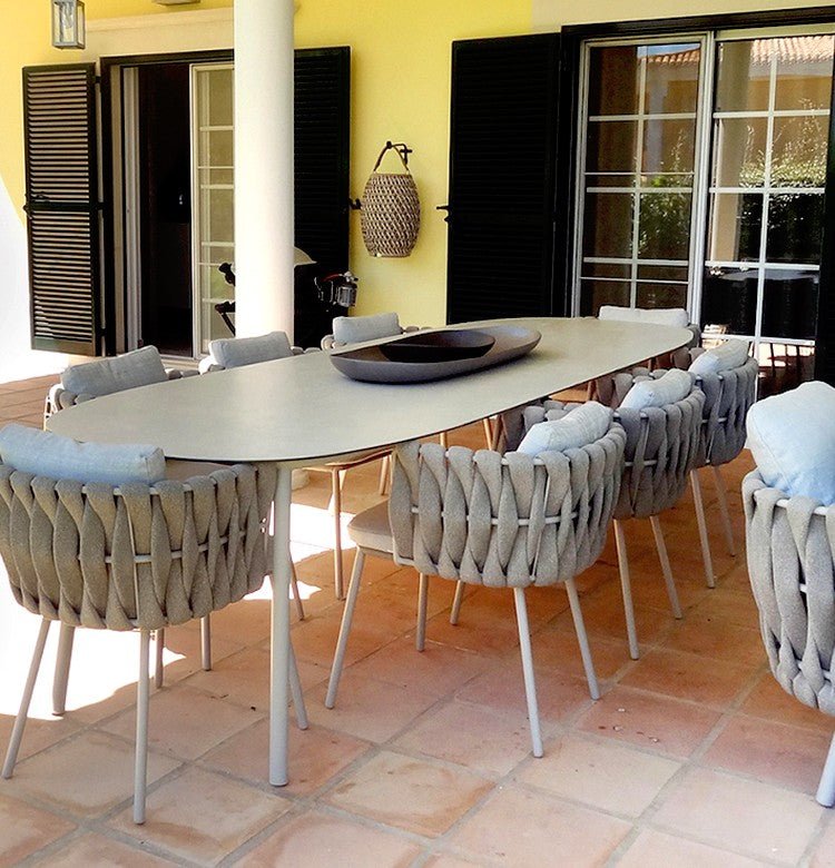 Vallee Rattan Outdoor Dining Table Set, Table With Six Dining Chairs - Miola