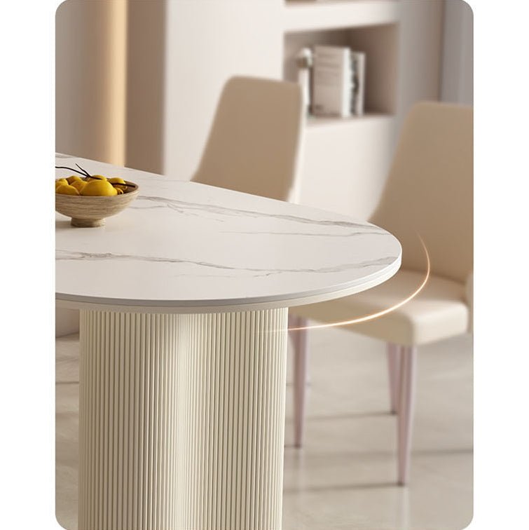 Peru Oval Dining Table, White - Miola