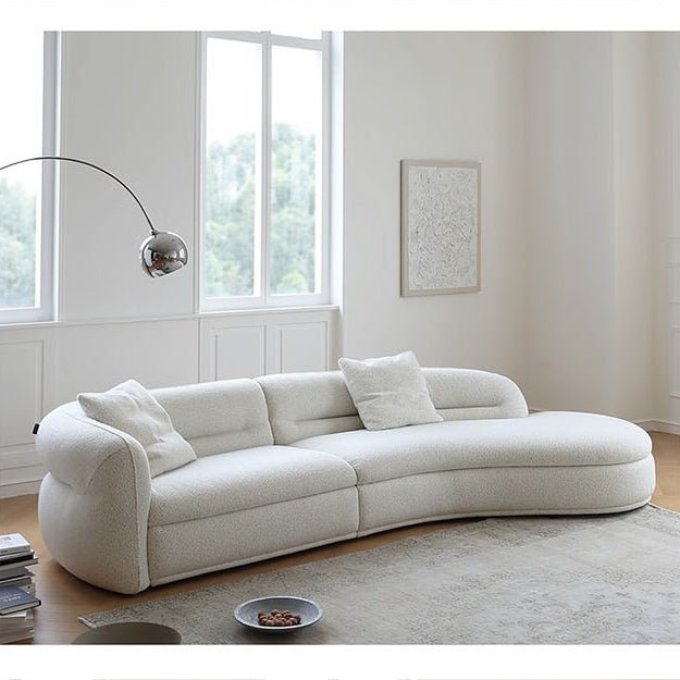 Yannik Four Seater Curved Sofa, Green - Miola