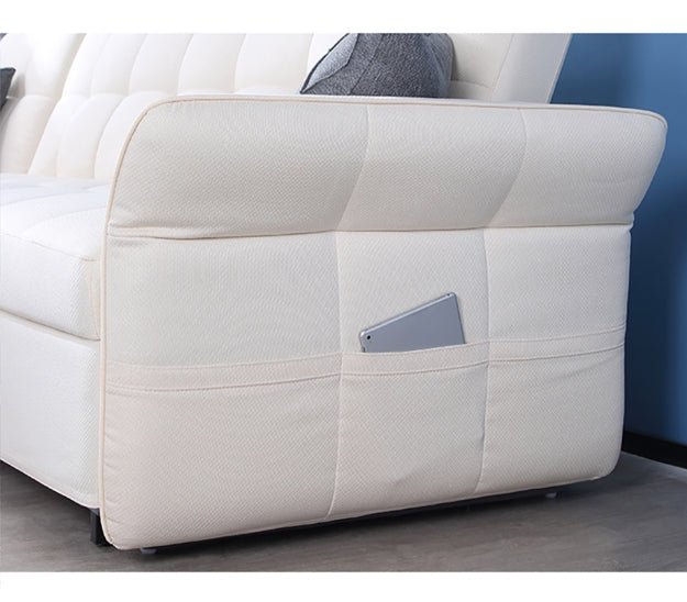 SB162 Three Seater Corner Sofa Bed, White - Miola