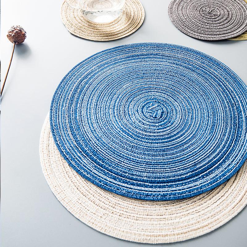 Round Braided Woven Placemats, Set of 4 Pieces - Miola