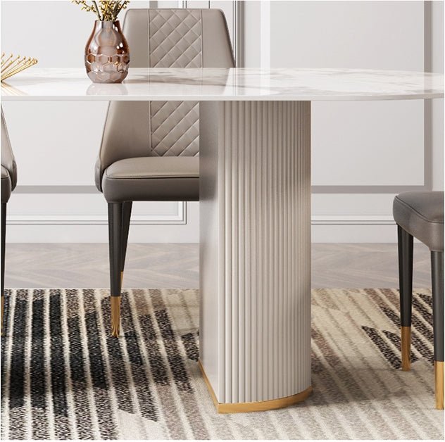 Costanza Dining Table, Sintered Stone, White - Miola