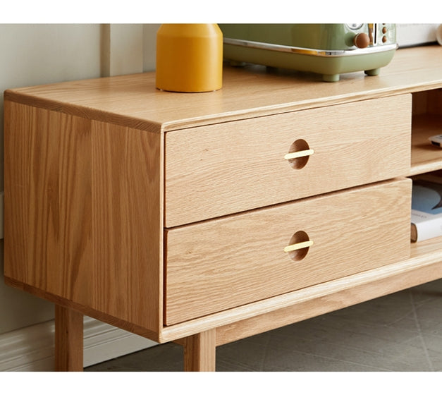 Haygashen Rattan TV Stand, Oak - Miola