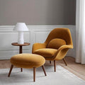 Fredericia Swoon Armchair And Footstool, Velvet - Miola