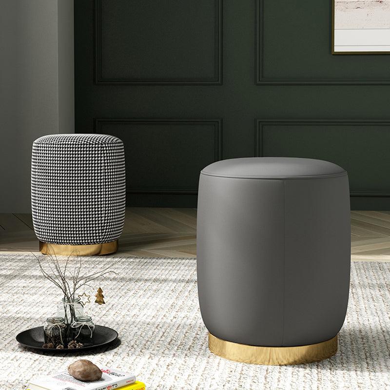 N89 Round Stool, Leather/ Velvet - Miola