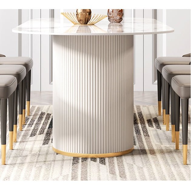 Costanza Dining Table, Sintered Stone, White - Miola