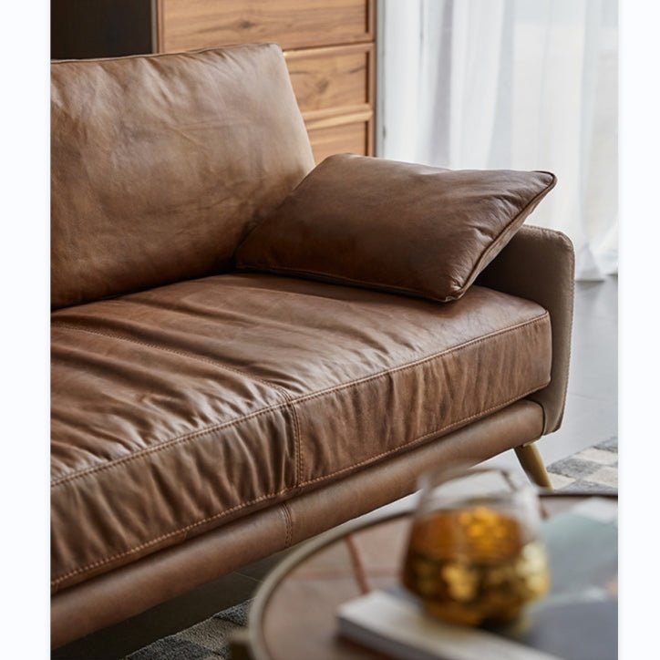 Luna Three Seaters Sofa, Three Seater Corner Sofa, Real Leather - Miola
