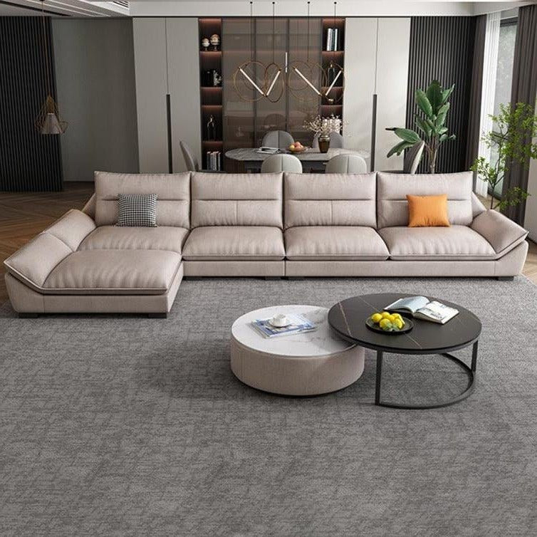 Quinn Five Seater Sofa, Leathaire - Miola