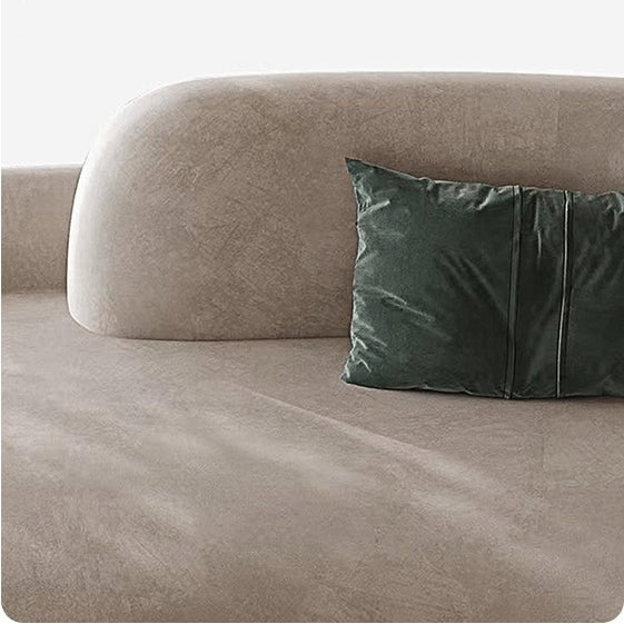 Cosima Grey Four Seater, Five Seater Curved Sofa, Long Sofa, Velvet - Miola