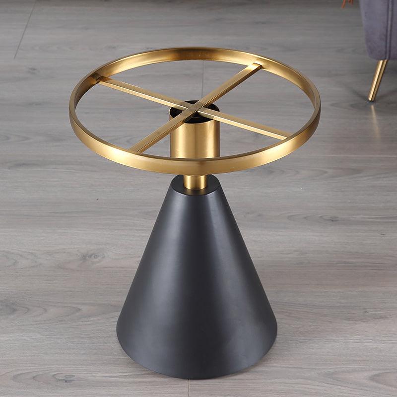 Modern Side Table with Marble Top and Metal Base - Miola