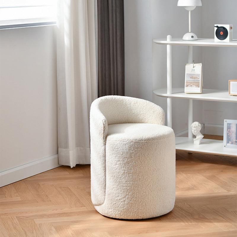 Nora Ottoman Footstool, White Boucle, Dressing Table Stool - Miola